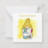 niedliche Reinigungsfirmen ergänzen Text-gnome Mitteilungskarte (Vorderseite)