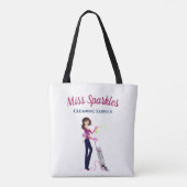 Niedliche Reinigungsmutter in Heelsen Tasche (Rückseite)