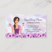 Niedliche Reinigungsservice Haushaltshilfe Visitenkarte (Vorderseite)