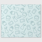 niedliche Reinigungswerkzeuge Geschenkpapier (Flach)