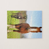 Niedliche Reiter- und Donkey-Freunde von Landtiere Puzzle (Horizontal)