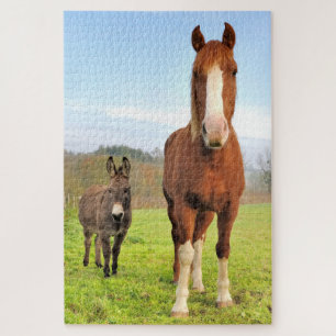 Niedliche Reiter- und Donkey-Freunde von Landtiere Puzzle
