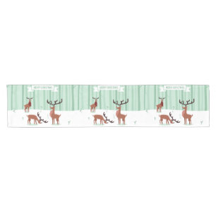 Niedliche Ren-Weihnachtstabellenläufer Kurzer Tischläufer