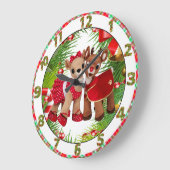 niedliche Renschatz-Weihnachtsuhr Große Wanduhr (Winkel)