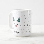 Niedliche Rentier Girl Weihnachtsmannmütze Individ Kaffeetasse (Vorderseite Links)