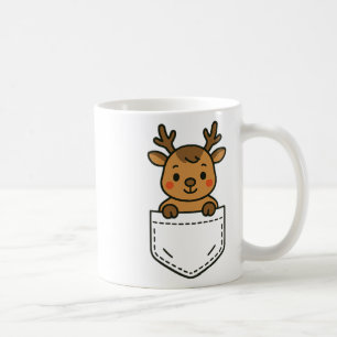 Niedliche Rentier Pocket Pal Funny Santa's Rentier Kaffeetasse