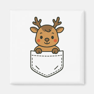 Niedliche Rentier Pocket Pal Funny Santa's Rentier Magnet