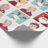 Niedliche Rentier, Santa und Angel Blocks Geschenkpapier (Ecke)