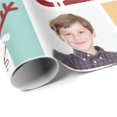 Niedliche Rentier, Santa und Angel Blocks Geschenkpapier (Rolleneckpunkt)