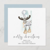 Niedliche Rentier Script Frohe Weihnachtskarte Mitteilungskarte (Vorne/Hinten)