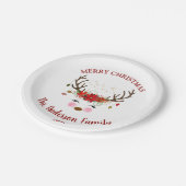 Niedliche Rentier Weihnachtsfeier Teller (Schrägansicht)