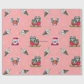 Niedliche Rentier & Weihnachtsfeiertage Geschenkpapier (Flach)