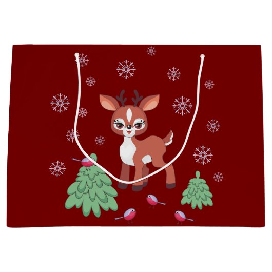 Niedliche Rentierbeutel Große Geschenktüte (Vorderseite)