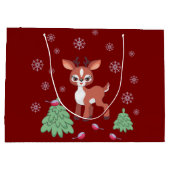Niedliche Rentierbeutel Große Geschenktüte (Rückseite)
