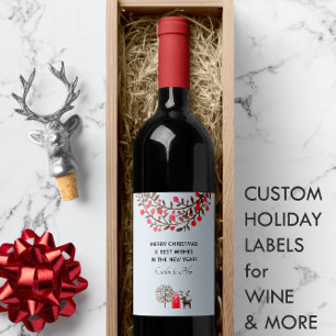 Niedliche Rentierblauer oder eine beliebige Farbe Weinetikett