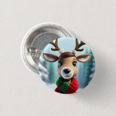 Niedliche Rentiere Button (Vorne & Hinten)