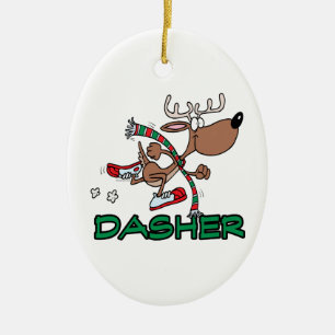 niedliche Rentiere DASHER Cartoon Keramikornament