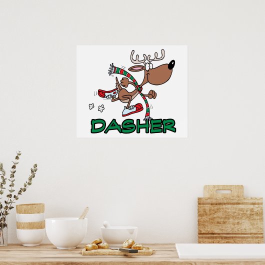 niedliche Rentiere DASHER Cartoon Poster (Küche)