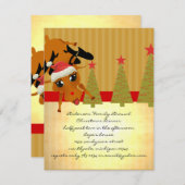 Niedliche Rentiere Einladung (Vorne/Hinten)