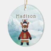 Niedliche Rentiere im Sweater Keramik Ornament (Links)