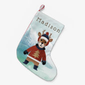 Niedliche Rentiere im Sweater Kleiner Weihnachtsstrumpf (Vorderansicht (hängend))