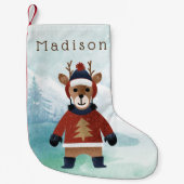 Niedliche Rentiere im Sweater Kleiner Weihnachtsstrumpf (Vorderseite)