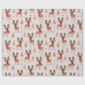 Niedliche Rentiere in Scarves und Weihnachten Geschenkpapier (Flach)