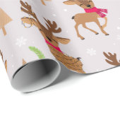 Niedliche Rentiere in Scarves und Weihnachten Geschenkpapier (Rolleneckpunkt)