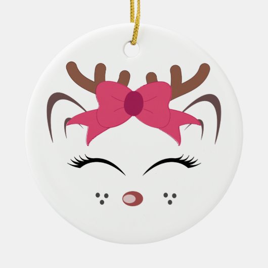 Niedliche Rentiere Keramik Ornament (Vorne)