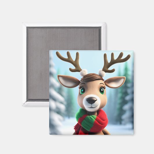 Niedliche Rentiere Magnet (Vorderseite/Rückseite)