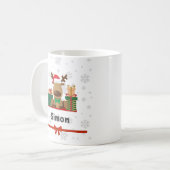 Niedliche Rentiere mit Geschenkdesign mit Ihrem Na Kaffeetasse (Vorderseite Links)