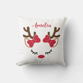Niedliche Rentiere mit Namen Weihnachten Kissen