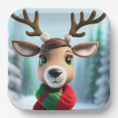 Niedliche Rentiere Pappteller (Vorderseite)