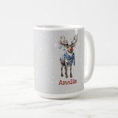 Niedliche Rentiere personalisiert Kaffeetasse (VorderseiteRechts)