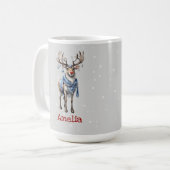 Niedliche Rentiere personalisiert Kaffeetasse (Vorderseite Links)