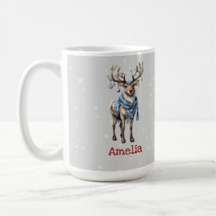 Niedliche Rentiere personalisiert Kaffeetasse