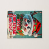 Niedliche Rentiere Weihnachten Personalisierte Kin Puzzle (Horizontal)
