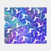 Niedliche Rentiere Weihnachten wiederholt Namen fa Fleecedecke (Vorderseite (Horizontal))