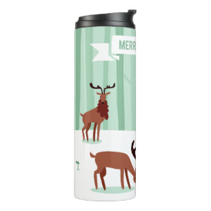 Niedliche Rentiere Weihnachtsklatscherin Thermosbecher
