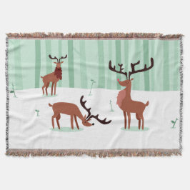 Niedliche Rentiere werfen Decke