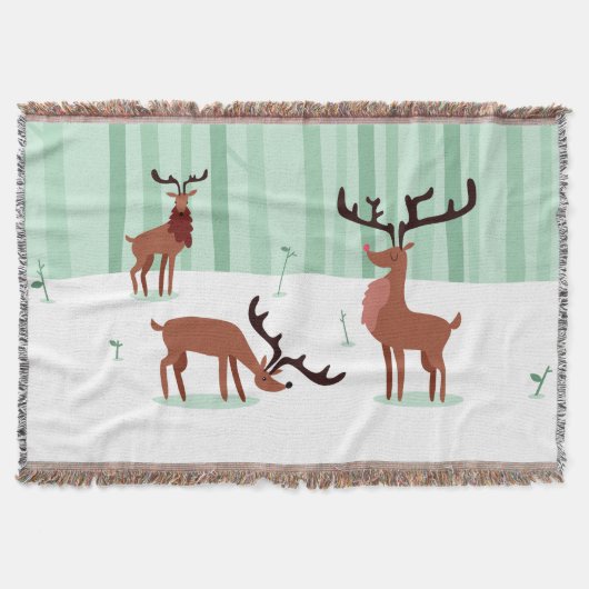 Niedliche Rentiere werfen Decke (Vorderseite)