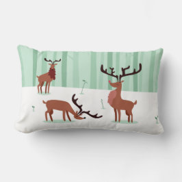 Niedliche Rentiere werfen Kissen