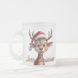 Niedliche Rentiere wünscht frohe Weihnachten Mattglastasse