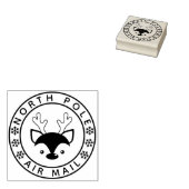 Niedliche Rentierfische und Schneeflocken Nordpol Gummistempel (Stempel)