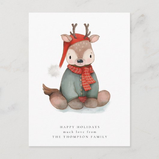 Niedliche Rentierhalle Postkarte (Vorderseite)