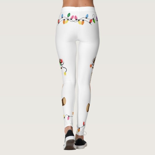 Niedliche Rentierleuchten Leggings (Rückseite)