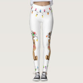 Niedliche Rentierleuchten Leggings (Vorderseite)