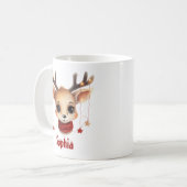 Niedliche Rentiermaske Kaffeetasse (Vorderseite Links)