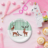 Niedliche Rentiers Weihnachtszeitung-Teller Pappteller (Party)