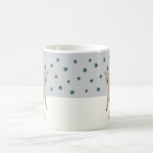 Niedliche Rentierschneeflocken Zeichnend Name Weih Kaffeetasse (Mittel)